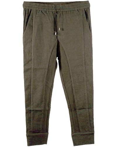 Smart and Joy Tapered And Textured Trousers - Green