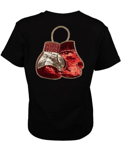 Laines London Embellished Boxing Gloves T-shirt - Black