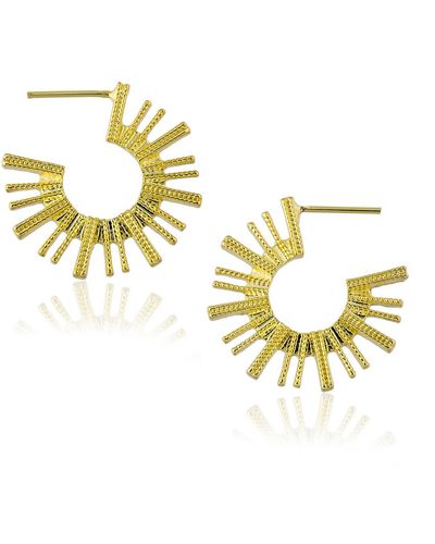 Milou Jewelry Large Sun Hoop Earrings - Metallic