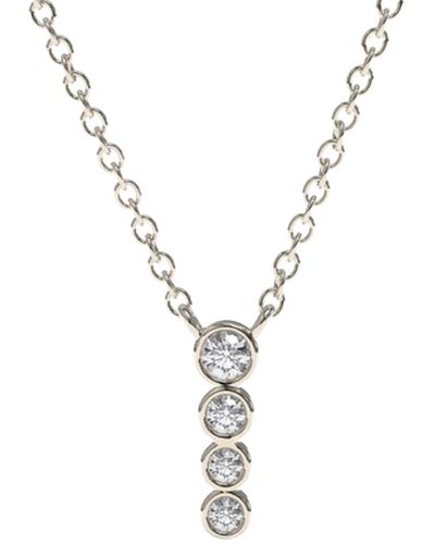Lily Flo Jewellery Circinius Four Diamond Bar Necklace - Metallic