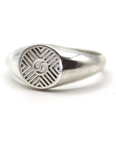 VicStoneNYC Fine Jewelry Yin And Yang Bold Signet Ring - Metallic