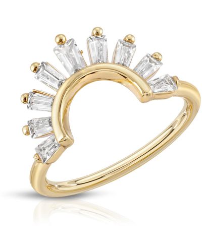 Glamrocks Jewelry Baguette Arc Ring - Metallic