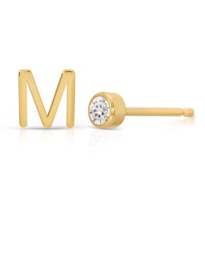 Maya Brenner Monogram Earring Set 14k Yellow - Metallic