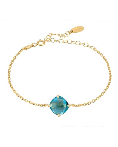 LÁTELITA London Empress Gemstone Bracelet Gold Blue Topaz - Metallic