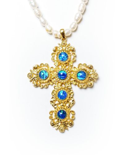 EUNOIA Jewels The Inspiration Opal Necklace - Metallic