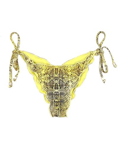 ELIN RITTER IBIZA Yellow Snake Animal Print Bikini Tie-side Bottom Sarita