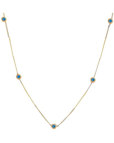 Lily Flo Jewellery Starlight Blue Sapphire Station Necklace - Metallic