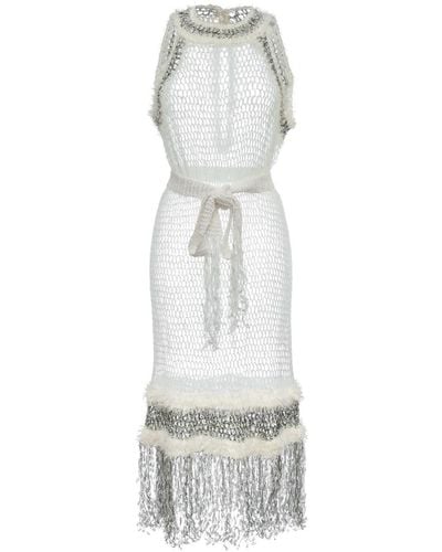 Andreeva Rose Handmade Knit Dress - White