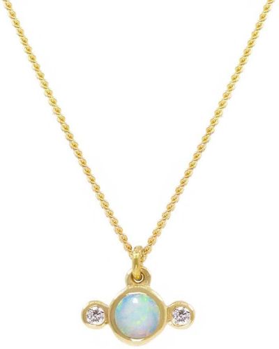 Lee Renee Opal & Diamond Necklace – Gold - Multicolor