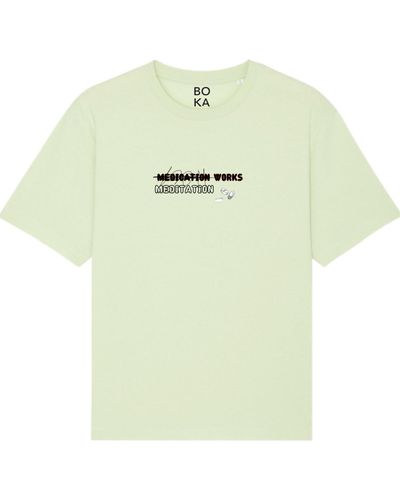 Boutique Kaotique Meditation Works Organic Cotton T-shirt. - Green