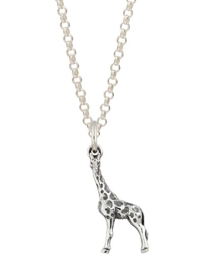 Lily Charmed Sterling Giraffe Necklace - Metallic