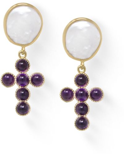Vintouch Italy Hope Gold-plated Amethyst Earrings - Metallic
