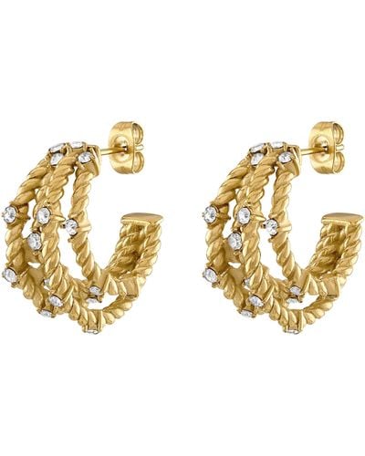 Olivia Le Ava Braided Dome Earrings - Metallic