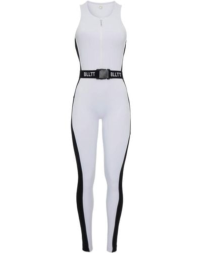 Balletto Athleisure Couture Tech Bio Attivo Due Colori Jumpsuit Bianco/black Nero - Gray