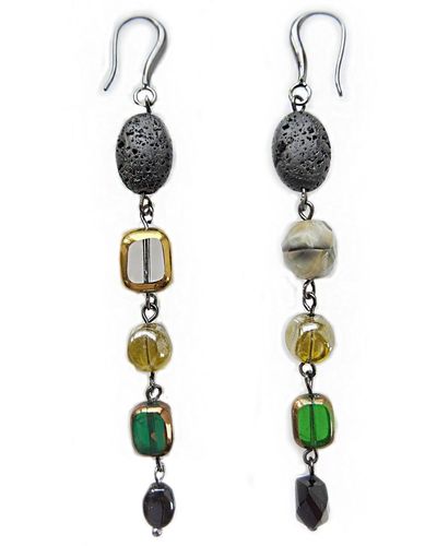 Nadia Minkoff Limit-ed Lava Stone Asymmetric Earring - Multicolour