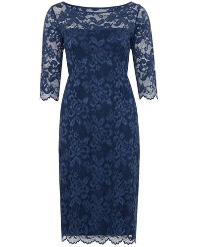 Alie Street London Lila Lace Dress In Navy - Blue