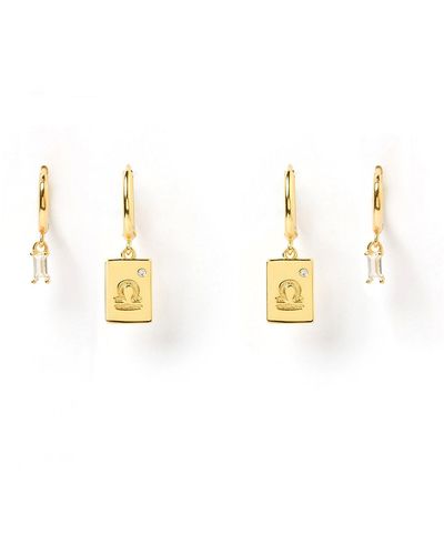 ARMS OF EVE Libra Star Sign Earring Stack - Metallic
