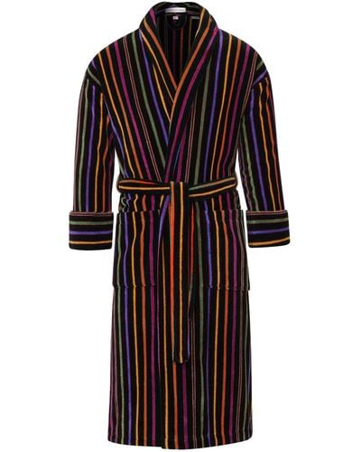Bown of London Men's Dressing Gown Mozart Stripes - Black
