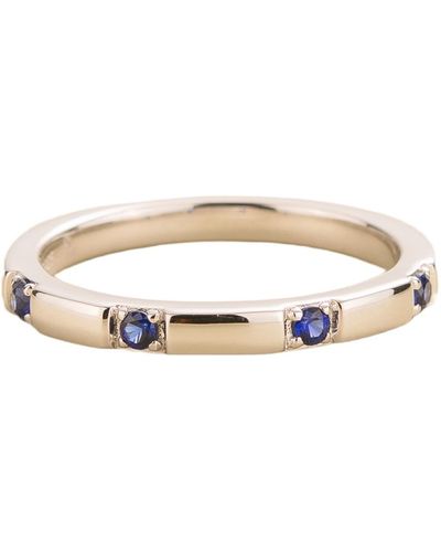 Juvetti Balans Ring In Blue Sapphire - Metallic