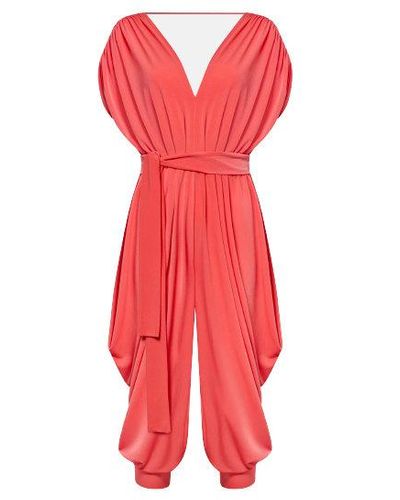 James Lakeland Ruched Jumpsuit - Red