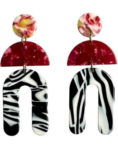 CLOSET REHAB Arch Drop Earrings In Wild Hot - Red