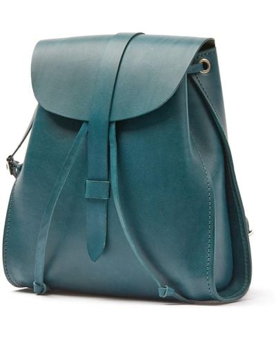 THE DUST COMPANY Leather Backpack Jade Tribeca Collection - Blue