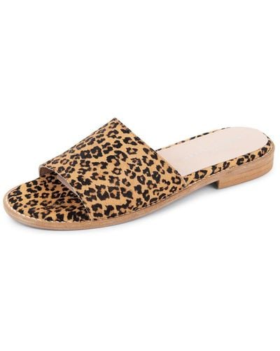 Patricia Green Neutrals Tucson Slide Flat Sandal Leopard Haircalf - Brown