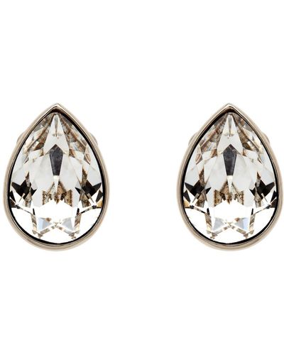 Emma Holland Jewellery Platinum Teardrop Crystal Clip Earrings - Metallic