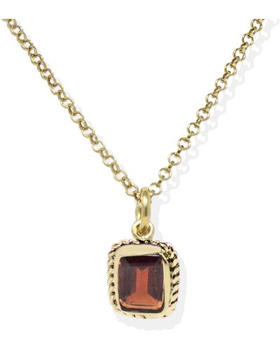 Vintouch Italy Luccichio Gold Vermeil Garnet Necklace - Red