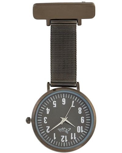 Bermuda Watch Company Annie Apple Silver Gunmetal Nurse Fob Watch - Gray
