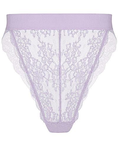 MONIQUE MORIN LINGERIE Wild Lace Hi Leg Panty Lilac Hint - Purple