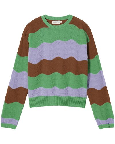 Thinking Mu Knitted Jo Jumper - Green