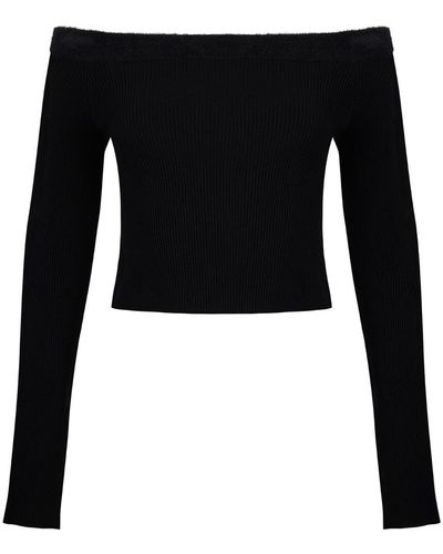 Nocturne Boat Neck Knitwear Sweater - Black