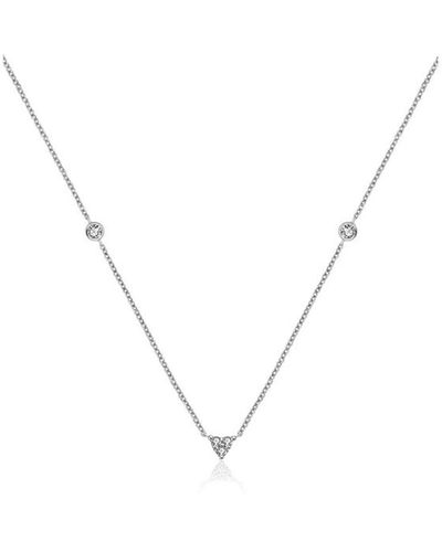 Genevieve Collection 18k Gold Trianlgle Shape Diamond Necklace / Choker - Metallic
