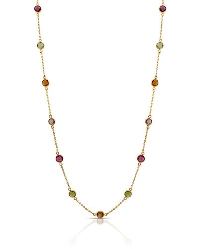 Trésor Gemstone Necklace In 18k Gold - Metallic