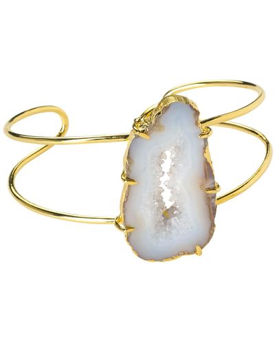 YAA YAA LONDON Natural White Gemstone Summer Love Cuff Bracelet - Multicolour