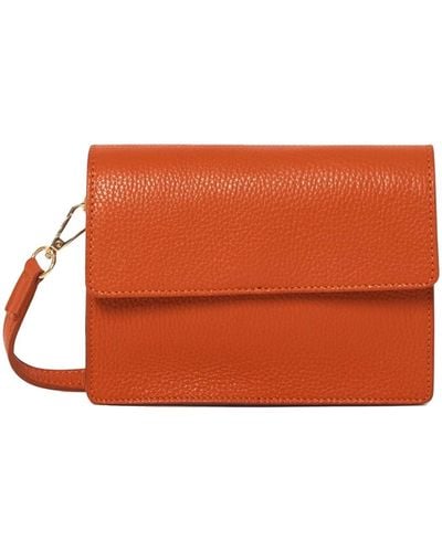 Betsy & Floss Anzio Clutch Bag With Leather Strap In Burnt Orange