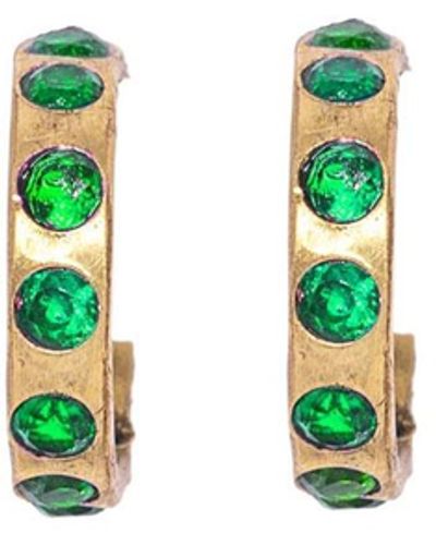 Lily Flo Jewellery Rainbow Brights Emerald Hoop Earrings - Green