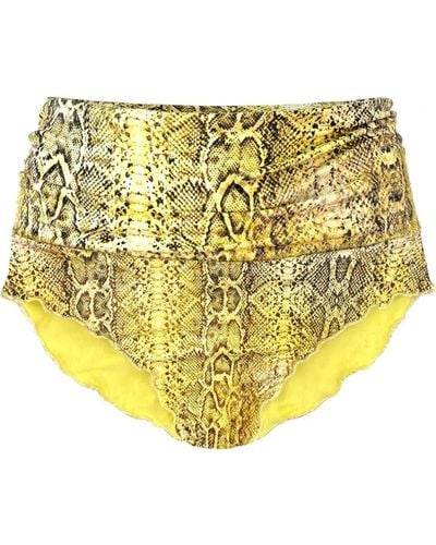 ELIN RITTER IBIZA Yellow Eco Snake Printed Bikini Shorts