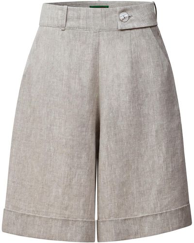 LA FEMME MIMI Neutrals Linen Shorts - Gray