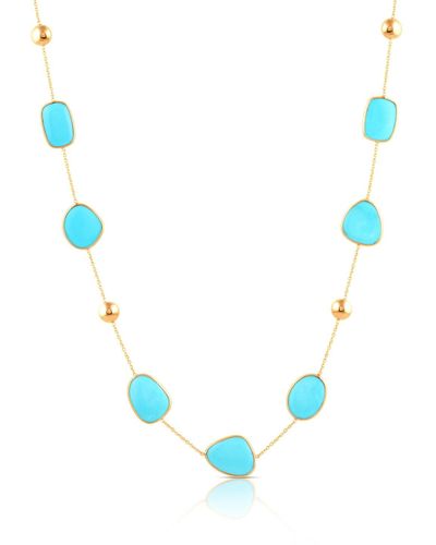 Trésor Turquoise Mix- Shape Necklace In 18k Yellow Gold - Blue