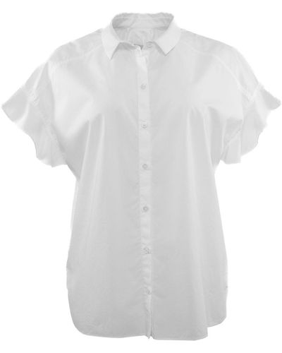Theo the Label Echo Ruffled Sleeve Shirt - White