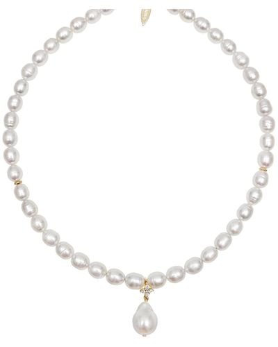 Farra Must-have Freshwater Pearls With Baroque Pearl Pendant Necklace - Metallic