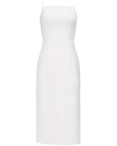 Nomi Fame Ora Crepe Satin Midi Dress With Adjustable Straps - White