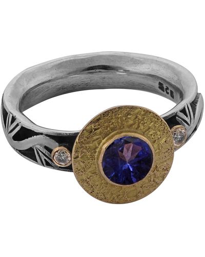 Emma Chapman Jewels Token Tanzanite Diamond Ring - Blue