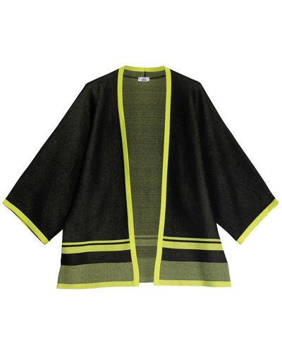 Niza Knitted Jacket With V-neck And Bell Sleeves - Green