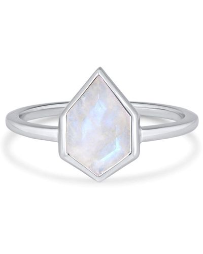 Zohreh V. Jewellery Moonstone Kite Ring Sterling - White