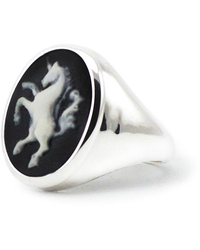 Vintouch Italy Unicorn Cameo Ring - Metallic