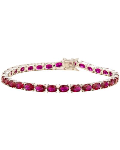 Juvetti Salto White Gold Tennis Bracelet In Ruby - Pink