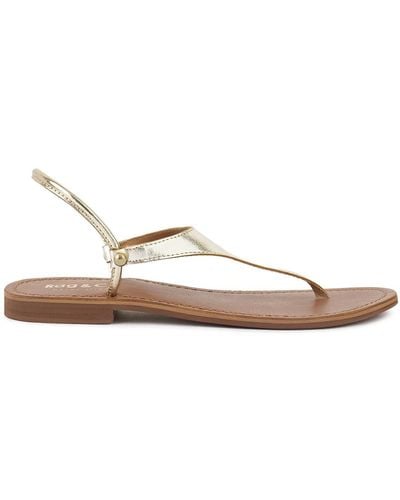 Rag & Co Madeline Flat Thong Sandals - Natural